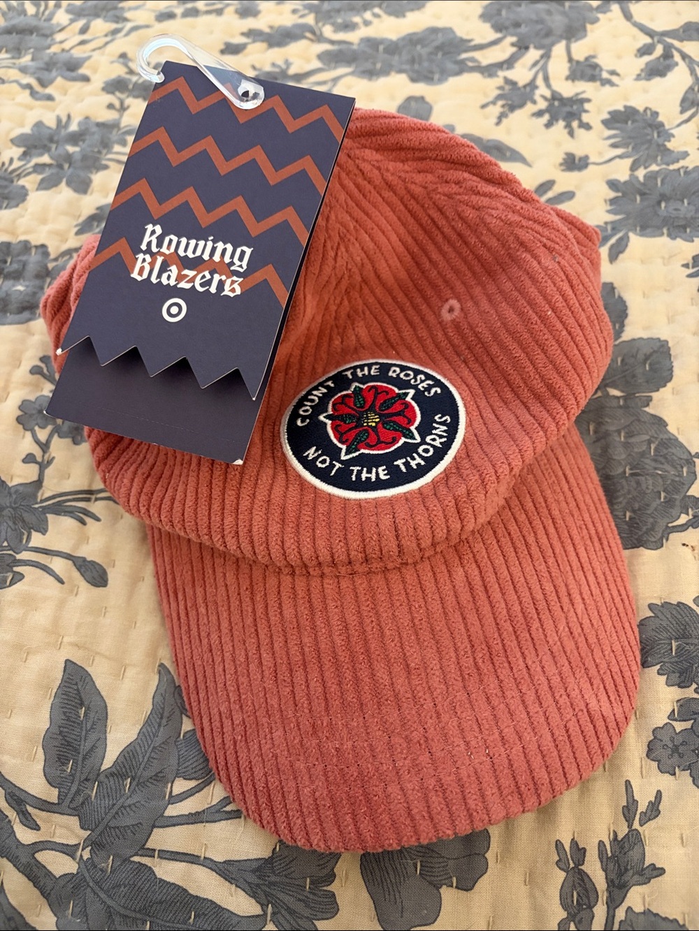 Rowing Blazers x Target cord hat w/ rose embroidery